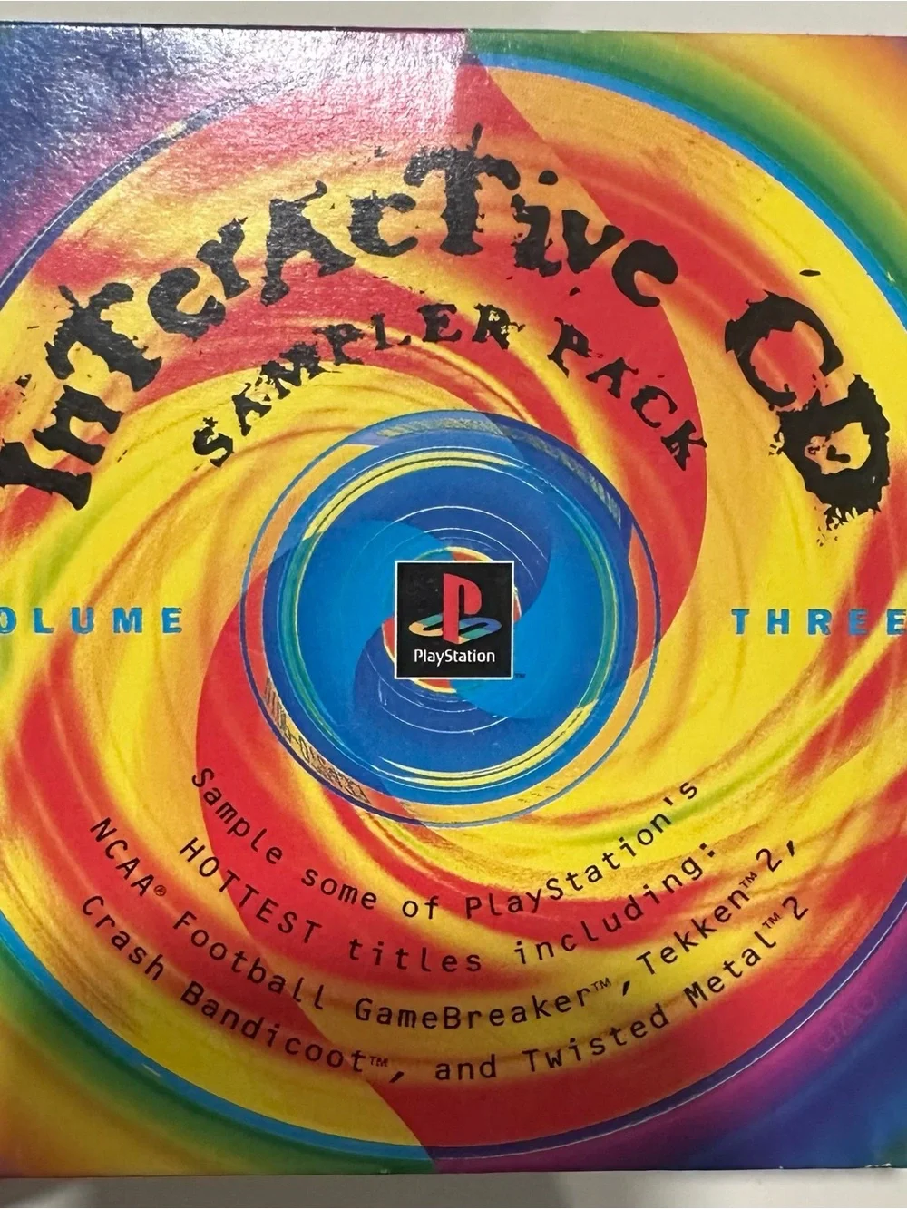 Sony PlayStation Sampler CD Cover — Yellow Blue Red